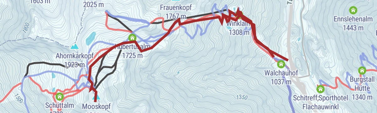 Route map: Aufstiegsroute Shuttleberg